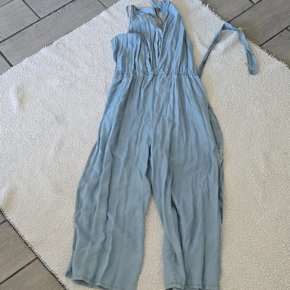 DO+BE Blue Chambray Cropped Jumpsuit – Size M‎ - Picture 6 of 6